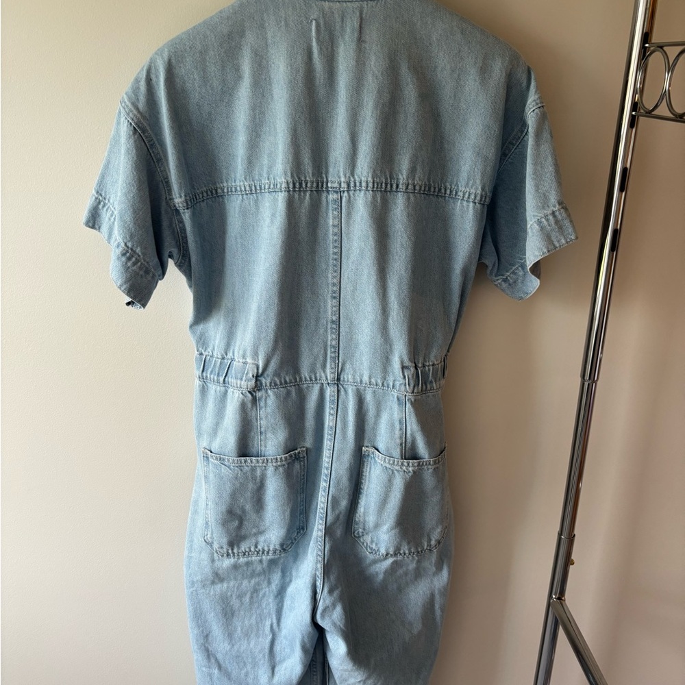 We The Free Light Wash Denim Short-Sleeve Jumpsuit - Picture 4 of 4
